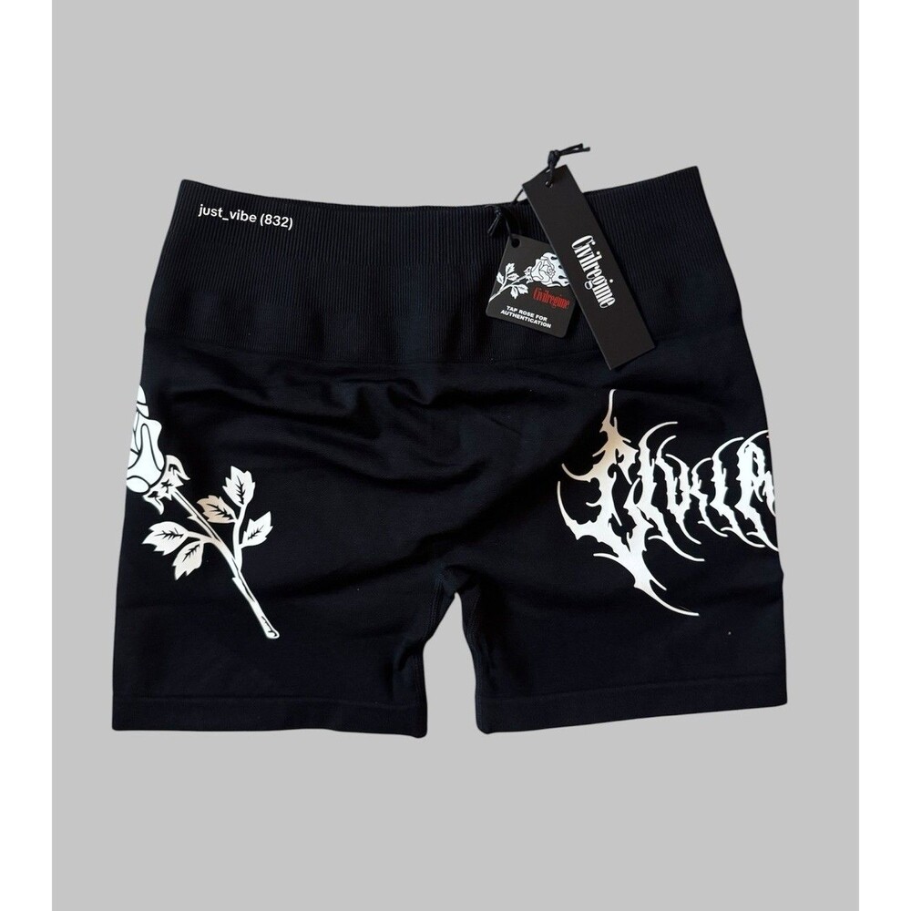 Civil Regime Skull Kell Seamless Scrunch Shorts  Women’s Large NWT